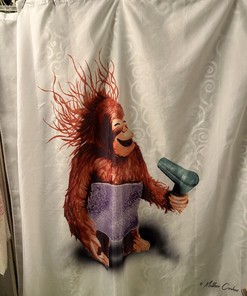 Get Creative with Monkey with Hairdryer Bathroom Shower Curtain