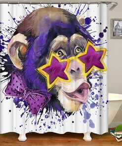 Get Creative with a Monkey Fabric Shower Curtain - Fashionable Design for Your Bathroom 