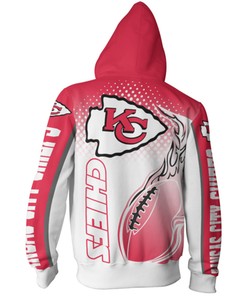 Get Fired Up With This Kansas City Chiefs All Over Print Flame Balls Graphic 3D Hoodie