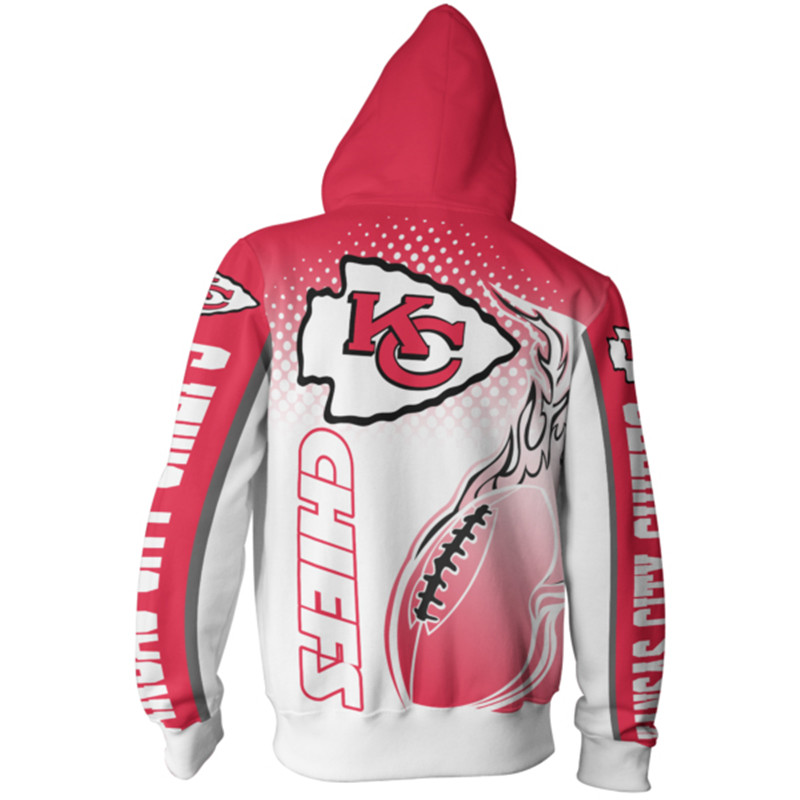 Get Fired Up With This Kansas City Chiefs All Over Print Flame Balls Graphic 3D Hoodie