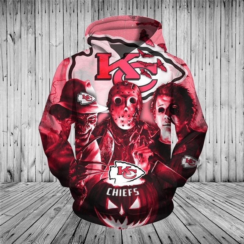 Get In The Halloween Spirit With This Kansas City Chiefs 3D Horror Night Pullover Hoodie