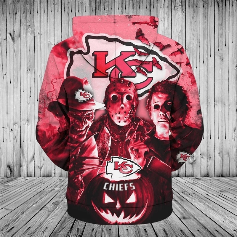Get In The Halloween Spirit With This Kansas City Chiefs 3D Horror Night Pullover Hoodie