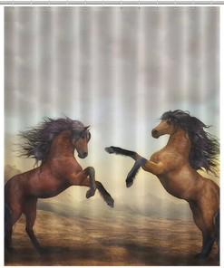 Get Inspired By The Beauty Of Horses With This Personalized Nobel Horse Shower Curtain