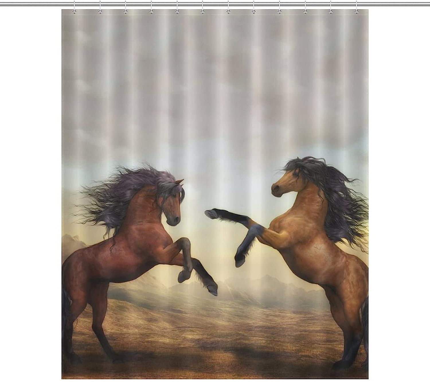 Get Inspired By The Beauty Of Horses With This Personalized Nobel Horse Shower Curtain