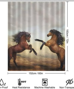 Get Inspired By The Beauty Of Horses With This Personalized Nobel Horse Shower Curtain
