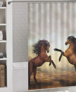 Get Inspired By The Beauty Of Horses With This Personalized Nobel Horse Shower Curtain