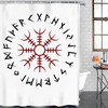 Get Inspired By The Vikings And Their History With This Helm Of Awe Odin Valhalla Shower Curtain