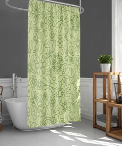Get Lost In A Tropical Forest With This Graphic Floral Dragonfly Green Shower Curtain
