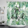 Get Naked Funny Green Tropical Coconut Palm Leaf Shower Curtain for Bathroom