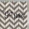 Get Naked Funny Quotes Zig Zag Chevron Sexy Fabric Shower Curtain, Geometric Bathroom Decor