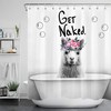 Get Naked Llama Shower Curtain with Pink Flowers for Bathroom Decor 
