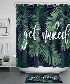Get Naked Tropical Leaves Shower Curtain 
