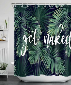Get Naked Tropical Leaves Shower Curtain