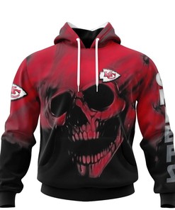 Get Personal With This Custom All Over Print Kansas City Chiefs 3D Skull Hoodie Gift For Fans