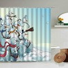 Get Ready For Winter With This Snowman And Snowflake Shower Curtain, Perfect For Any Bathroom