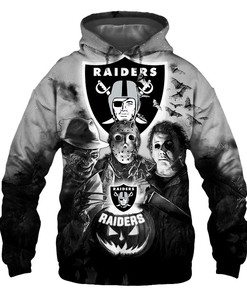 Get Spooked With This Las Vegas Raiders 3D Halloween Horror Night Hoodie Gift For Fans