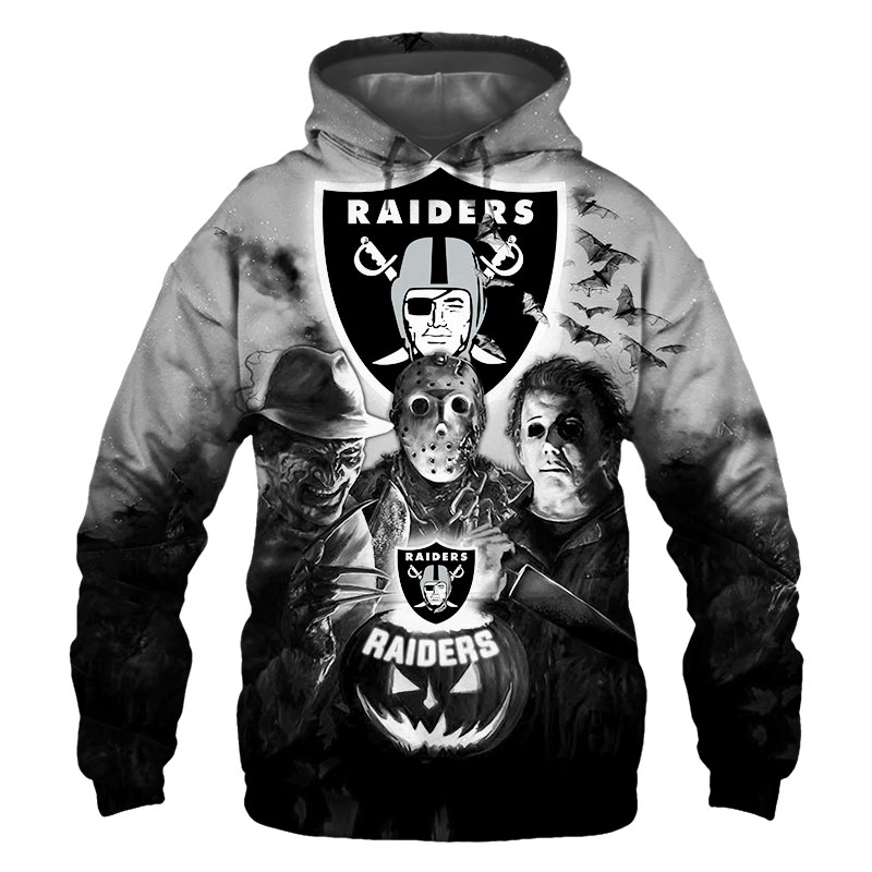 Get Spooked With This Las Vegas Raiders 3D Halloween Horror Night Hoodie Gift For Fans