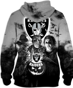Get Spooked With This Las Vegas Raiders 3D Halloween Horror Night Hoodie Gift For Fans