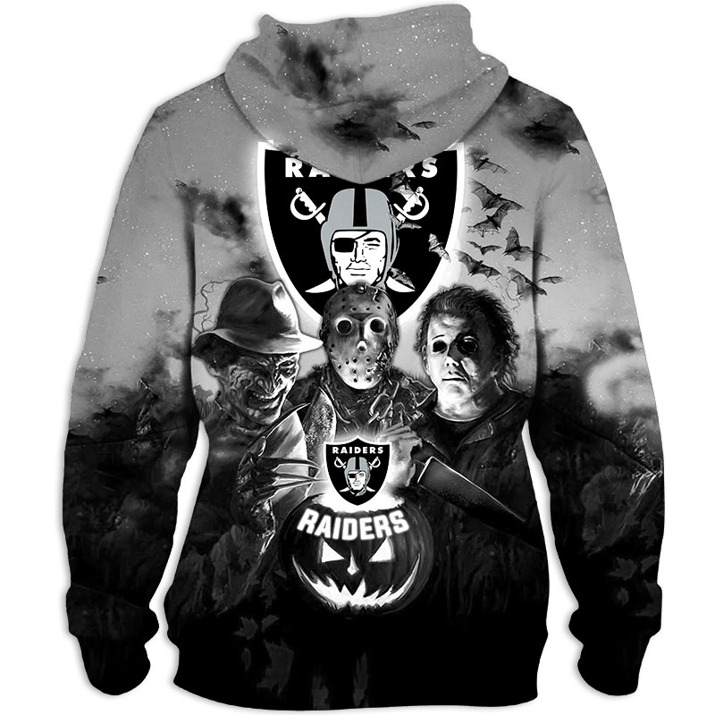Get Spooked With This Las Vegas Raiders 3D Halloween Horror Night Hoodie Gift For Fans