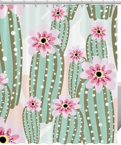 Get The Boho Chic Look With This Vibrant Cactus Shower Curtain