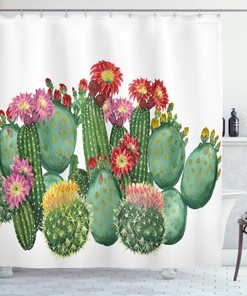 Get The Tropical Feel With This Saguaro Tropical Garden Shower Curtain