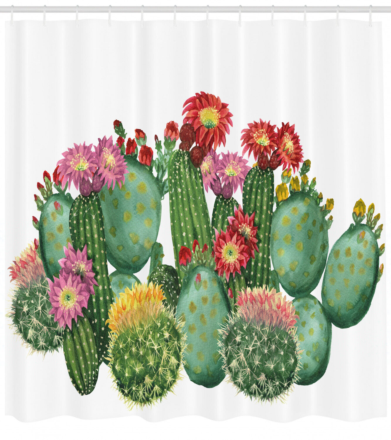 Get The Tropical Feel With This Saguaro Tropical Garden Shower Curtain - Image 2