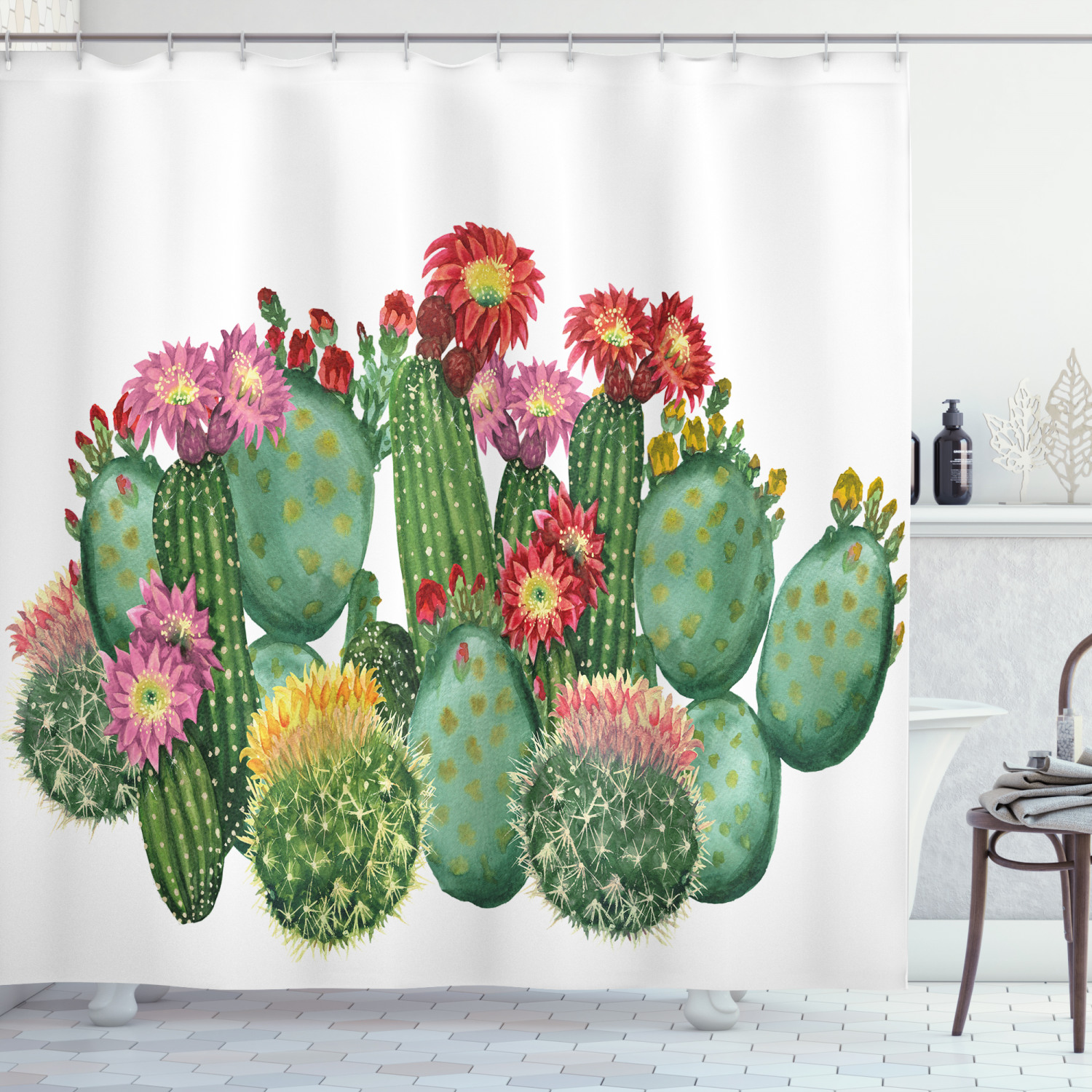 Get The Tropical Feel With This Saguaro Tropical Garden Shower Curtain - Image 3