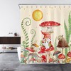 Get Whimsical With This Funny Gnome And Floral Mushroom Forest Retro Shower Curtain 