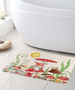 Get Whimsical With This Funny Gnome And Floral Mushroom Forest Retro Shower Curtain