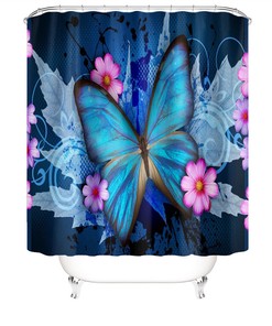 Get Your Bathroom Ready For Spring With This Floral Butterfly Shower Curtain