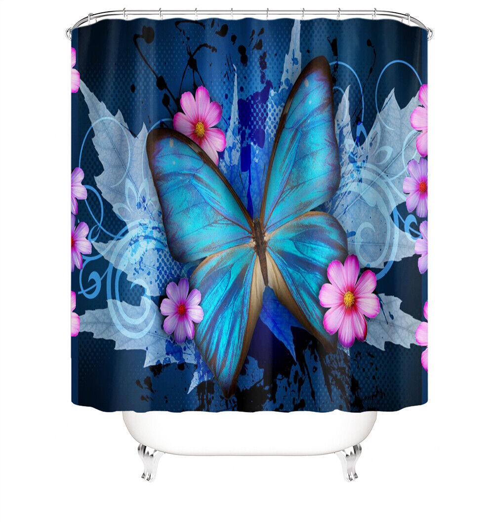 Get Your Bathroom Ready For Spring With This Floral Butterfly Shower Curtain