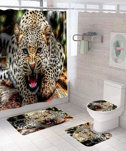 Get Your Bathroom Wild with This Leopard Print Bath Curtain