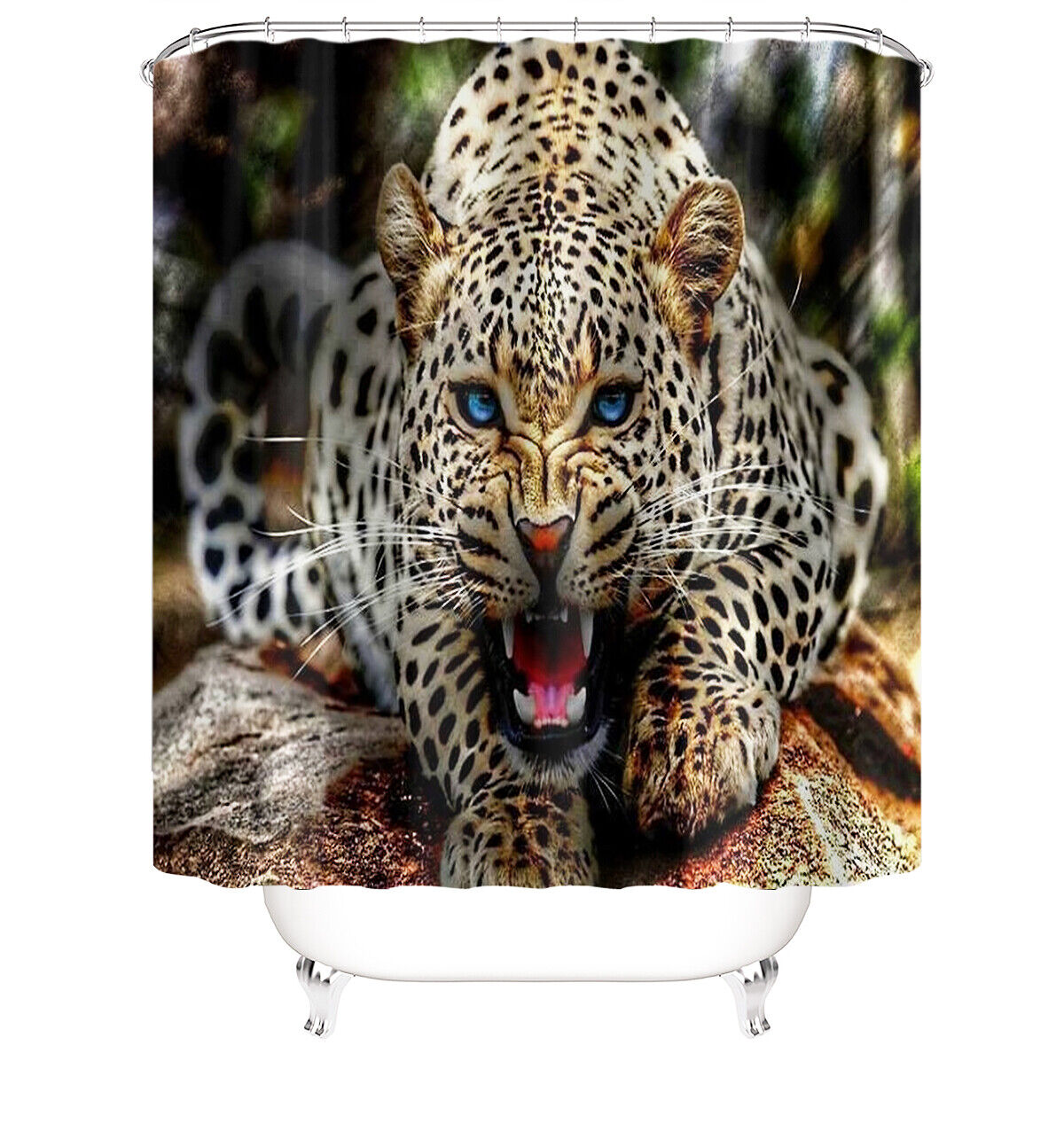 Get Your Bathroom Wild with This Leopard Print Bath Curtain