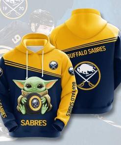 Get Your Cutest Star Wars Fix With Sports Team Baby Yoda Buffalo Sabres Hoodie 3D 