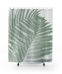 Giant Botanical Print Two Ferns Shower Curtain for a Refreshing Bathroom