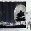 Giant Moon Ancient Tree Night Shower Curtain for a Magical Bathroom