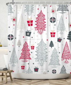 Gift Shower Curtain With Gnome And Snowflakes For A Sweet Christmas Decor