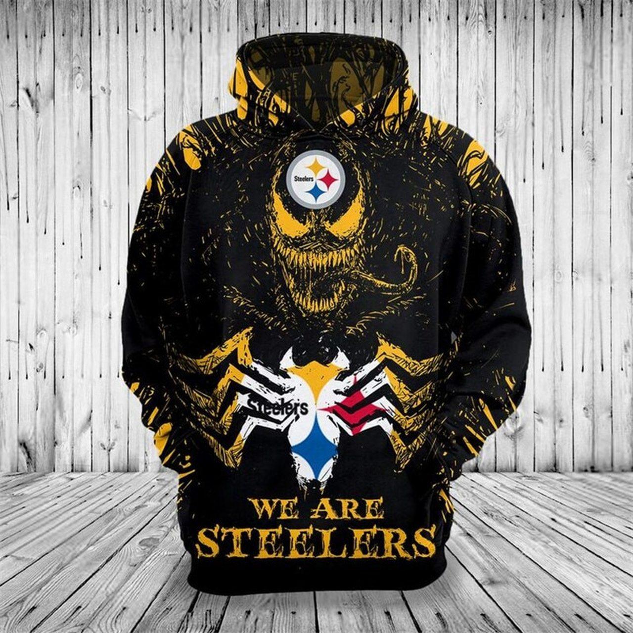 Gift Yourself Pittsburgh Steelers 3D Venom Pullover Hoodie With Full Size Print