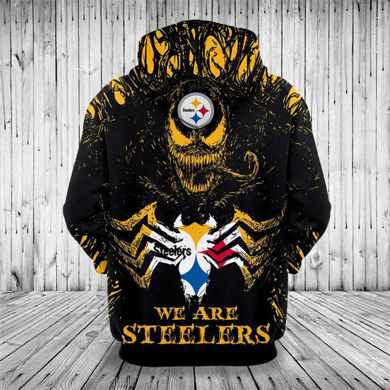 Gift Yourself Pittsburgh Steelers 3D Venom Pullover Hoodie With Full Size Print