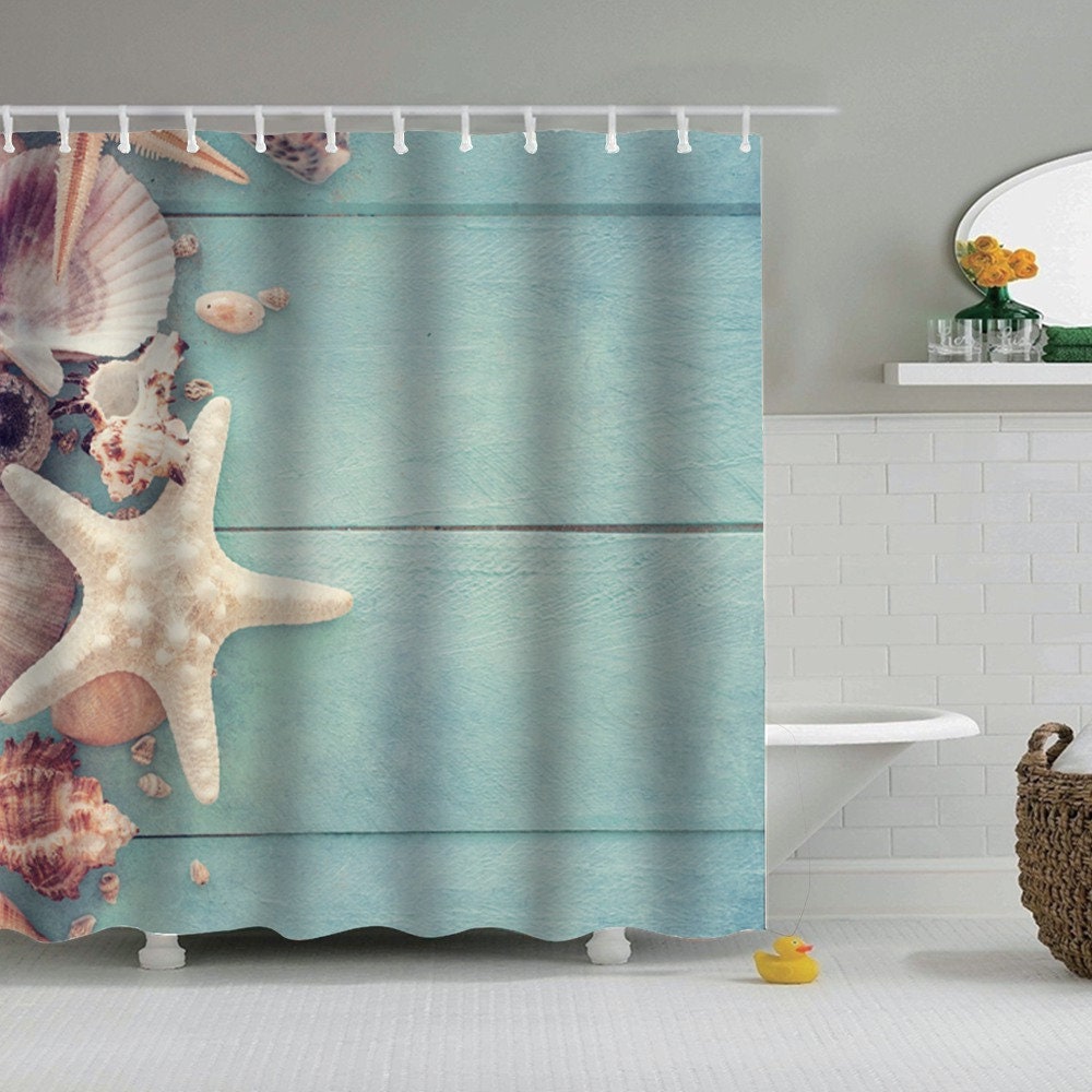 Gift-Worthy Beach Shells Shower Curtain For A Thoughtful Bathroom Decor