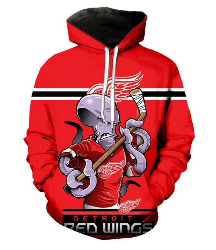 Gift-Worthy Detroit Red Wings Ultra-Cool All Over Print 3D Long Sleeve Hoodie