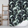 Gift-Worthy Magic Mushroom Shower Curtain in Checker, Checkered, Pink, Smiles, Flower, and Psychedelic Design. 