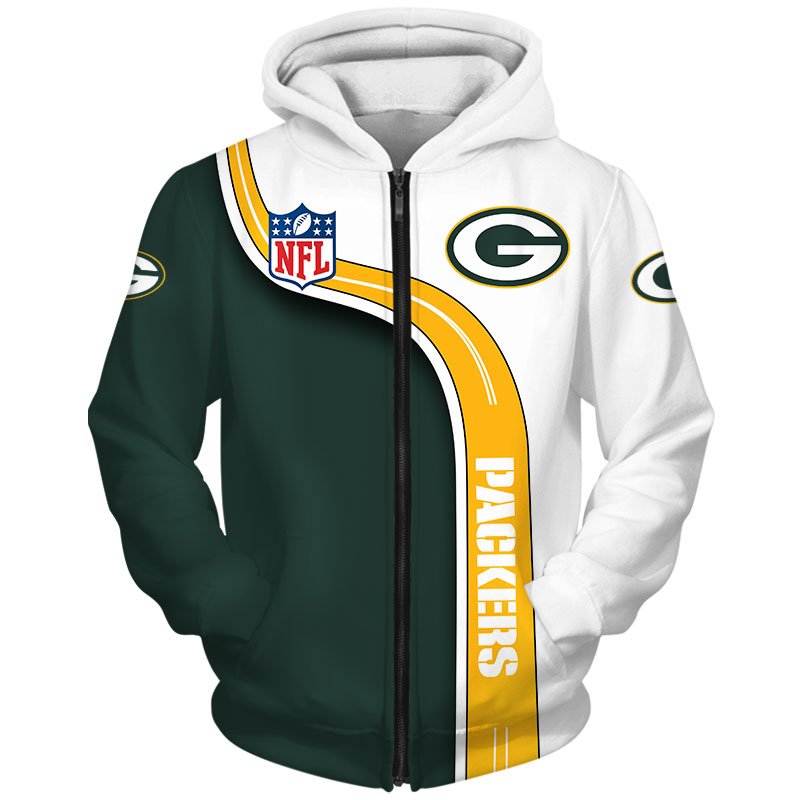 Gift-Worthy Zip Hoodie Pullover All Over Print 3D Cute For Fans Of Green Bay Packers