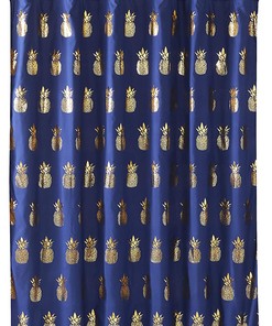 Gilded Pineapple Fabric Shower Curtain, Durable and Washable Luxury Bathroom Decor