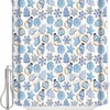 Gingerbread Snowflake Shower Curtain | Blue Christmas Snowman Bathroom Decor