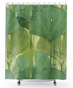 Ginkgo Biloba Shower Curtain, Plant Lady Bath Decor - Unique Bathroom Curtain