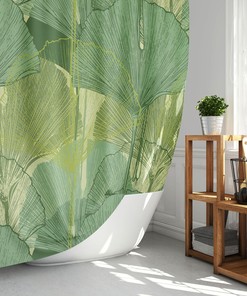 Ginkgo Biloba Shower Curtain, Plant Lady Bath Decor - Unique Bathroom Curtain