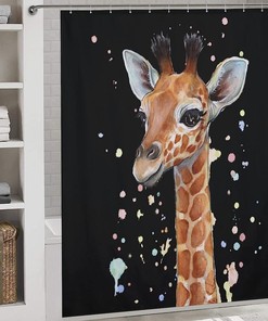 Giraffe Bathroom Shower Curtain, Durable And Washable Fabric