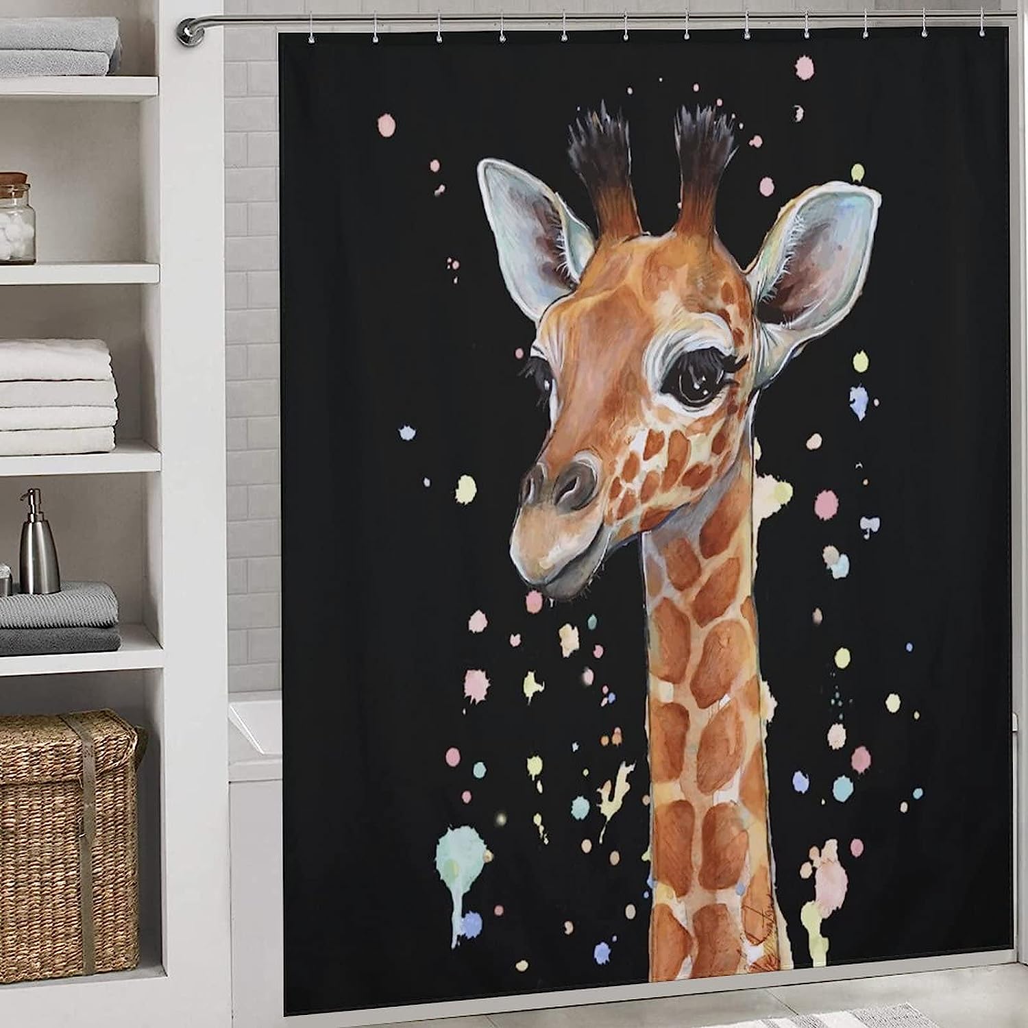 Giraffe Bathroom Shower Curtain, Durable And Washable Fabric