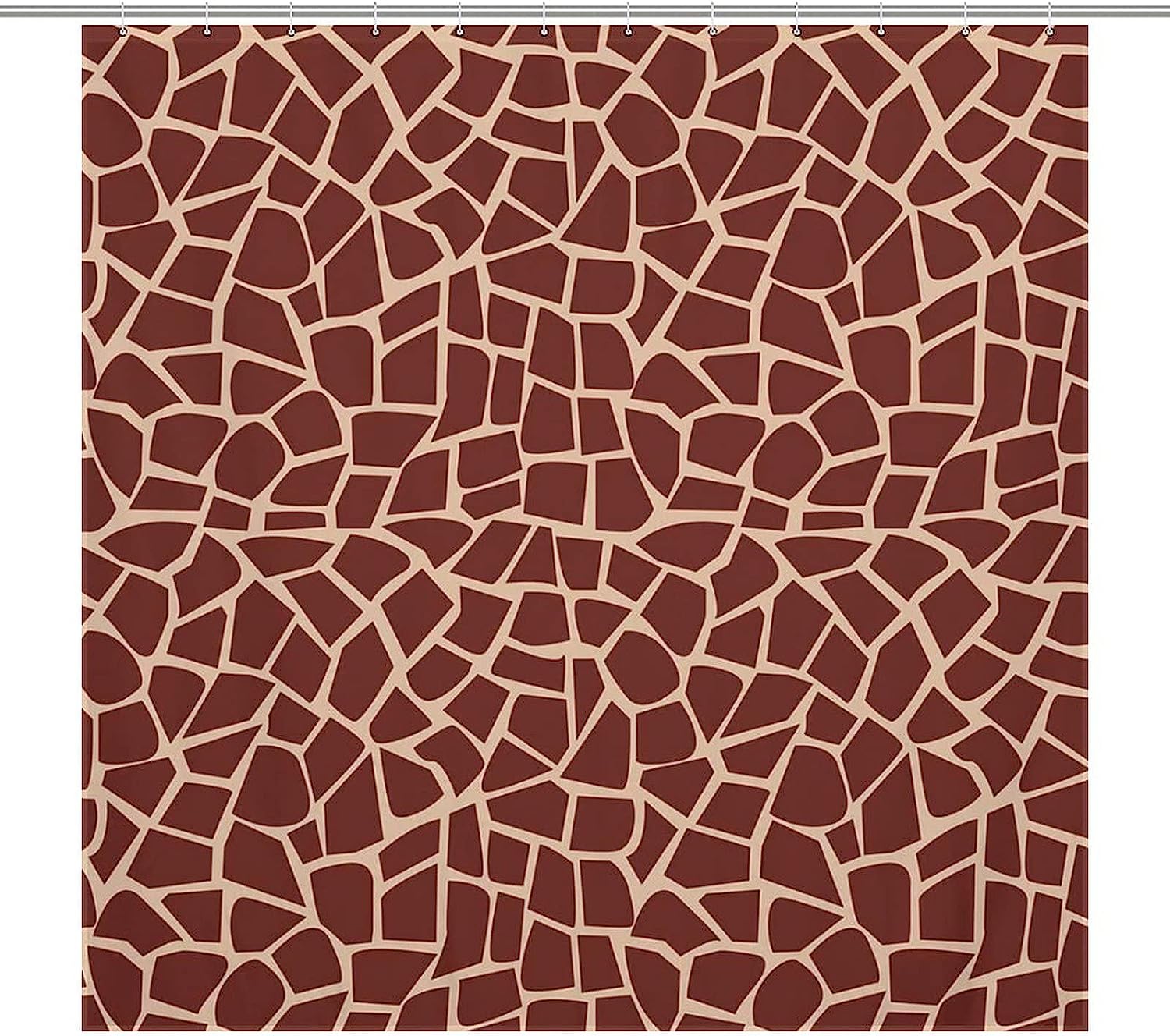 Giraffe Fur Pattern Shower Curtain, Trendy Modern Bathroom Decor - Waterproof Fabric